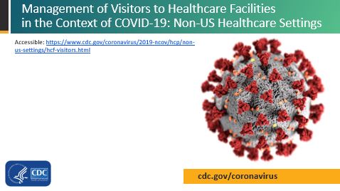 visitor-management-slides Image of first slide for presentation about Management of Visitors to Healthcare Facilities in the Context of COVID-19: Non-US Healthcare Settings