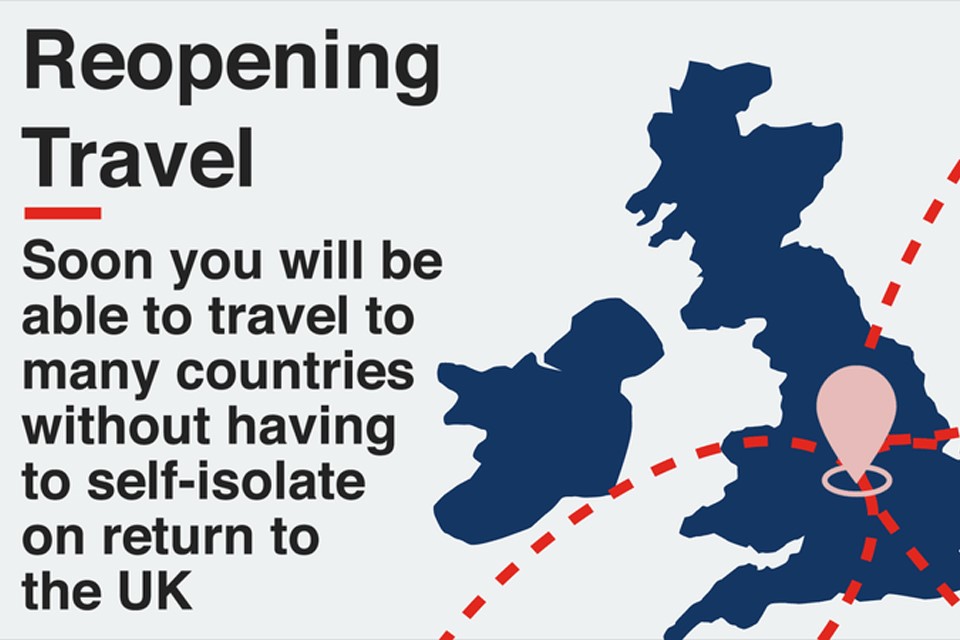 Reopening travel: soon you will be able to travel to many countries without having to self-isolate on return to the UK.