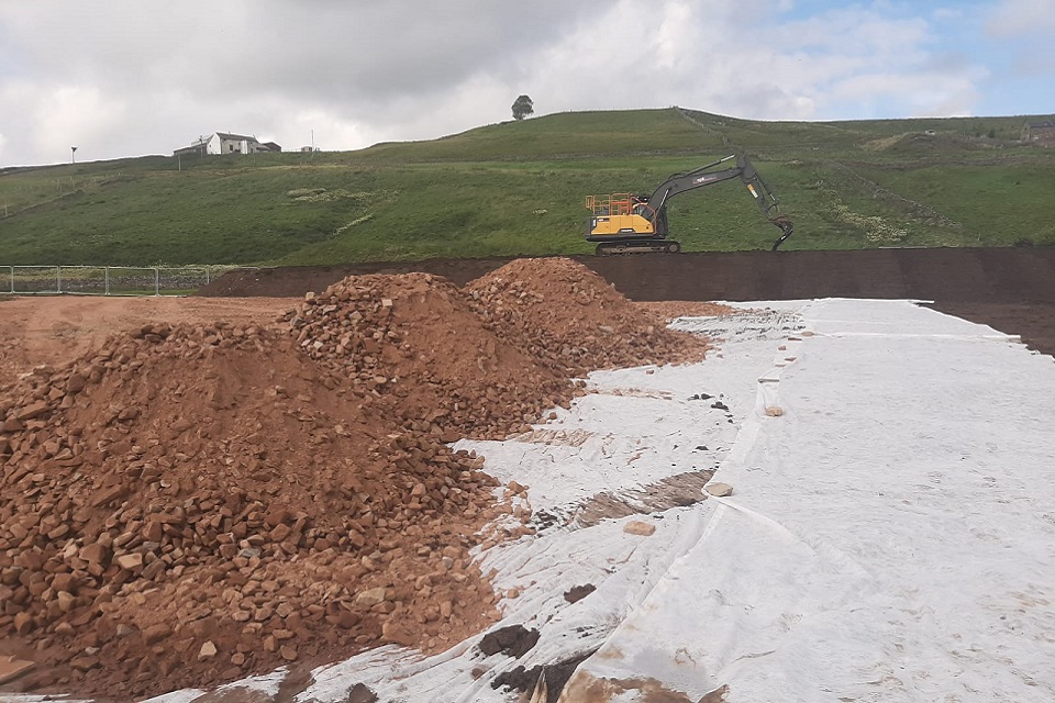 Image shows construction on site at Nent Haggs
