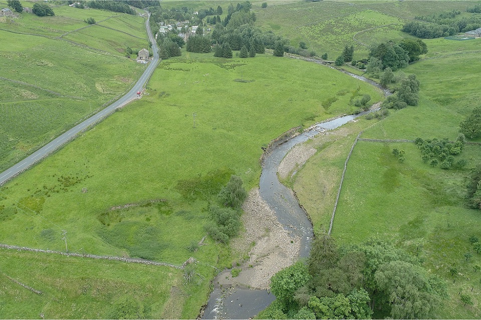 Image shows an aerial view of the area