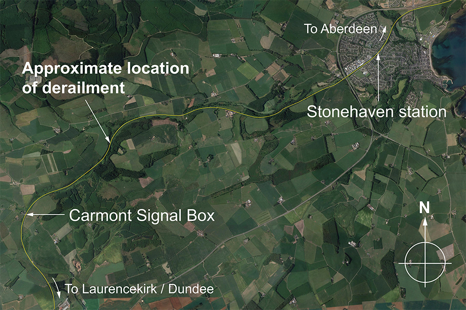 Google Earth image showing key locations